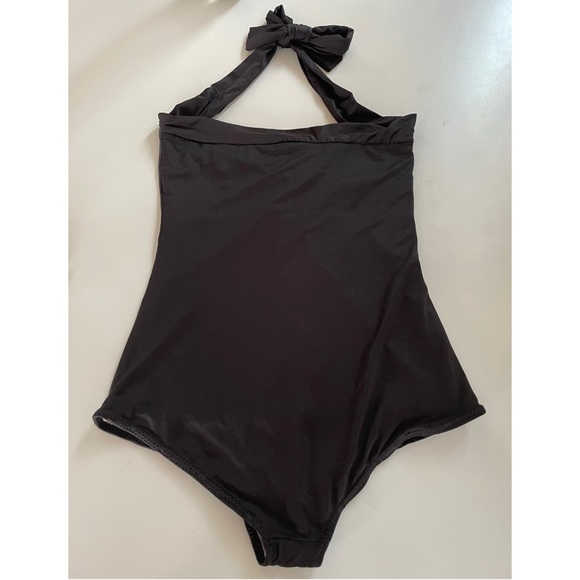 Red Dolly Vintage Pinup Halter One Piece Swimsuit - Picture 4 of 6